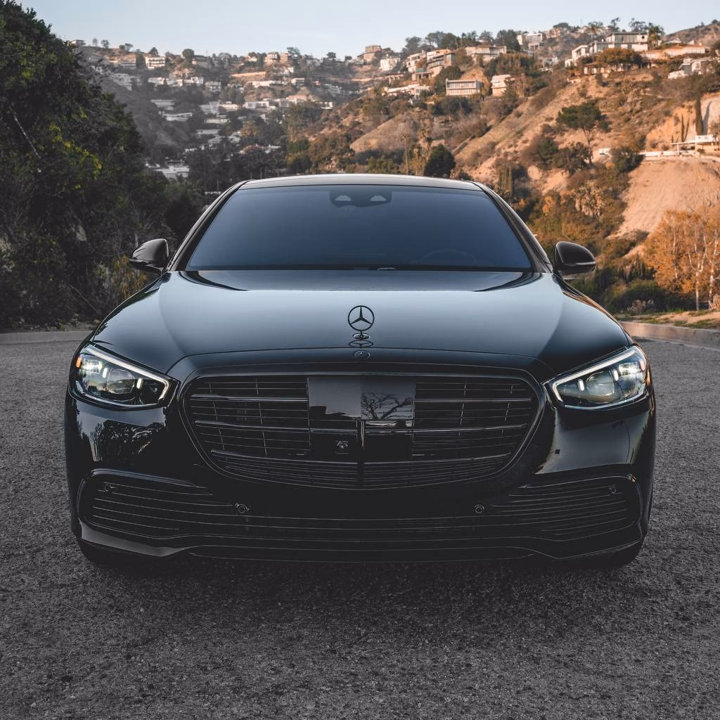 Blacked-out Mercedes-AMG S63 with ceramic coating by Monarch Wrap & Tint in West LA